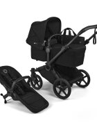Bugaboo Carucior 2 in 1 pentru copii Donkey 6 Complete Black Heritage Black cu suspensii spatar reglabil maner ajustabil si pliere compacta