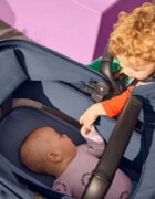 Bugaboo Carucior pentru copii Donkey 5 Mono Black Desert Taupe reversibil cu suspensii pliere compacta maner reglabil si husa de ploaie suporta pana la 22 kg