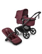 Bugaboo Carucior pentru copii Fox 5 Renew Black Dark Cherry 2 in 1 cu maner reglabil reversibil suspensii cadru din aluminiu