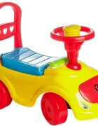 Burak Toys Masinuta copii Ride-On fara pedale Polo yellow cu spatiu de depozitare sub scaun spatar detasabil volan cu claxon