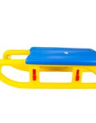 Burak Toys Saniuta din plastic pentru copii multicolor design ergonomic constructie robusta demontabil dimensiune 90 x 34 x 27 cm sfoara de tractiune inclusa