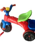 Burak Toys Tricicleta pentru copii Super Enduro Red cu pedale cosulet jucarii si claxon