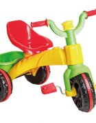Burak Toys Tricicleta pentru copii Super Enduro Yellow cu pedale cosulet jucarii si claxon