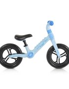 Byox Bicicleta copii fara pedale Dino Blue 12 inch cu sa reglabila anvelope spuma EVA suport pentru picioare pe ambele parti ale cadrului ce se poate plia greutate maxima suportata 50 kg de la 2 ani
