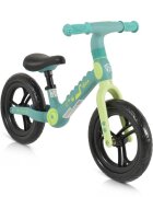 Byox Bicicleta copii fara pedale Dino Green 12 inch cu sa reglabila anvelope spuma EVA suport pentru picioare pe ambele parti ale cadrului ce se poate plia greutate maxima suportata 50 kg de la 2 ani
