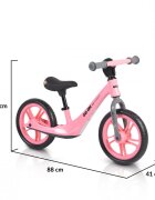 Byox Bicicleta copii fara pedale Go On pink 12 inch roti din spuma EVA scaun reglabil 32-41 cm cadru din aliaj de magneziu roti din spuma rezistenta greutate maxima 30 kg