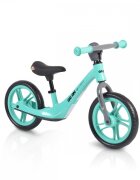 Byox Bicicleta copii fara pedale Go On turquoise 12 inch roti din spuma EVA scaun reglabil 32-41 cm cadru din aliaj de magneziu roti din spuma rezistenta greutate maxima 30 kg