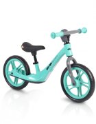Byox Bicicleta copii fara pedale Go On turquoise 12 inch roti din spuma EVA scaun reglabil 32-41 cm cadru din aliaj de magneziu roti din spuma rezistenta greutate maxima 30 kg