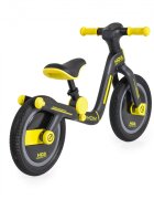Byox Bicicleta copii fara pedale Harly Yellow 12 inch de la 2 ani pana la 50 kg scaun moale reglabil de la 33-38 cm anvelope din cauciuc plin manere din cauciuc moale