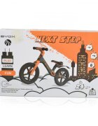 Byox Bicicleta copii fara pedale Next Step Pink 12 inch cu stepper picioare lateral pliabil pentru copiii cu varsta peste 2 ani si cu o greutate maxima de pana la 50 kg scaun reglabil de la 35-41 cm
