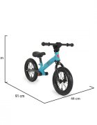 Byox Bicicleta copii fara pedale Toto Blue 12 inch greutate maxima de 25 kg anvelope gonflabile husa decorativa pentru ghidon suport picioare pe ambele parti ale cadrului scaun reglabil 34-43 cm