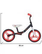 Byox Bicicleta copii fara pedale Zig-Zag Red 12 inch roti din cauciuc EVA scaun ajustabil pe inaltime de la 36 cm pana la 45 cm de la 2 ani pana la greutatea maxima admisa de 20 kg