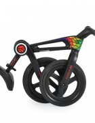 Byox Bicicleta de echilibru fara pedale pentru copii Foldy Black Design pliabil Roti 12 inch din PU rezistent Sezut ergonomic reglabil Manere confortabile antiderapante Varsta recomandata 2ani+