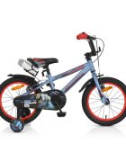 Byox Bicicleta pentru baieti Monster Grey 16 inch varsta 4-6 ani frana de mana pe ambele roti claxon scaun si ghidon reglabile pe inaltime roti ajutatoare