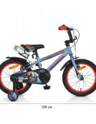 Byox Bicicleta pentru baieti Monster Grey 16 inch varsta 4-6 ani frana de mana pe ambele roti claxon scaun si ghidon reglabile pe inaltime roti ajutatoare