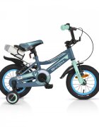 Byox Bicicleta pentru copii Prince 12 inch Grey varsta 3-4 ani frana de mana pe ambele roti scaun si ghidon reglabile pe inaltime roti ajutatoare detasabile