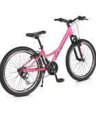 Byox Bicicleta pentru copii Princess pink 24 inch cu 21 viteze Shimano frana V-brake scaun si ghidon reglabile cric