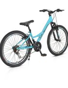Byox Bicicleta pentru copii Princess Turcoaz 24 inch 21 viteze Shimano frana V-brake scaun si ghidon reglabile cric