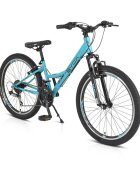 Byox Bicicleta pentru copii Princess Turcoaz 24 inch 21 viteze Shimano frana V-brake scaun si ghidon reglabile cric