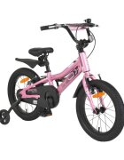 Byox Bicicleta pentru copii Special Pink 16 inch roti ajutatoare detasabile scaun si ghidon reglabile pe inaltime varsta 4-6 ani inaltimea 100-120 cm frana de mana pe ambele roti claxon inclus