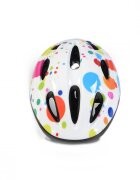 Byox Casca de protectie pentru copii Y03 Dots marime 48-54 cmcu 8 orificii de ventilatie Reglator de dimensiune Captuseala detasabila Lumini LED pentru vizibilitate nocturna
