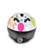 Byox Casca de protectie pentru copii Y03 Dots marime 48-54 cmcu 8 orificii de ventilatie Reglator de dimensiune Captuseala detasabila Lumini LED pentru vizibilitate nocturna