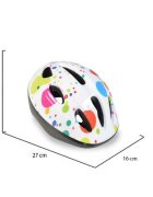 Byox Casca de protectie pentru copii Y03 Dots marime 48-54 cmcu 8 orificii de ventilatie Reglator de dimensiune Captuseala detasabila Lumini LED pentru vizibilitate nocturna