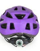 Byox Casca de protectie pentru copii Y48 Purple Marime 54-58 cmcu lumina LED Tehnologie In-Mold 17 orificii de ventilatie Reglator de dimensiune Vizor si Captuseala detasabila Lumini LED pentru vizibilitate nocturna