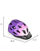 Byox Casca de protectie pentru copii Y48 Purple Marime 54-58 cmcu lumina LED Tehnologie In-Mold 17 orificii de ventilatie Reglator de dimensiune Vizor si Captuseala detasabila Lumini LED pentru vizibilitate nocturna