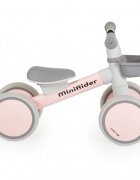 Byox Mini vehicul Ride-On de echilibru Mini Rider Roz cu scaun moale ergonomic ce poate fi reglat in doua pozitii cos frontal raza de viraj limitata roti din cauciuc Eva de la 12 luni pana la greutatea maxima de 20 kg