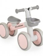 Byox Mini vehicul Ride-On de echilibru Mini Rider Roz cu scaun moale ergonomic ce poate fi reglat in doua pozitii cos frontal raza de viraj limitata roti din cauciuc Eva de la 12 luni pana la greutatea maxima de 20 kg