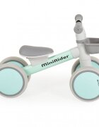 Byox Mini vehicul Ride-On de echilibru Mini Rider Verde cu scaun moale ergonomic ce poate fi reglat in doua pozitii cos frontal raza de viraj limitata roti din cauciuc Eva de la 12 luni pana la greutatea maxima de 20 kg