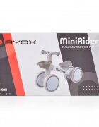 Byox Mini vehicul Ride-On de echilibru Mini Rider Verde cu scaun moale ergonomic ce poate fi reglat in doua pozitii cos frontal raza de viraj limitata roti din cauciuc Eva de la 12 luni pana la greutatea maxima de 20 kg