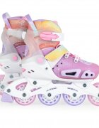 Byox Role reglabile marime 29-33 pentru copiiinterior respirabil cu spuma de amortizarecatarame reglabile cu inchidere Velcro si catarama dubla Dizzy Pink