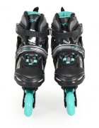 Byox Role reglabile marime 34-37 pentru copii cu roti din PUbaza din aluminiuinchidere cu sireturicurea Velcro si catarama dubla Dazzle Teal