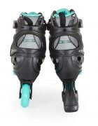 Byox Role reglabile marime 34-37 pentru copii cu roti din PUbaza din aluminiuinchidere cu sireturicurea Velcro si catarama dubla Dazzle Teal