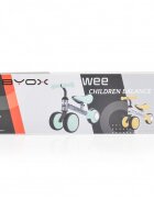 Byox Tricicleta copii fara pedale Mini Wee Yellow scaun moale reglabil pe inaltime roti cu lumini raza de rotatie limitata roti late din spuma Eva de la 12 luni pana la 20 kg