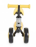 Byox Tricicleta copii fara pedale Mini Wee Yellow scaun moale reglabil pe inaltime roti cu lumini raza de rotatie limitata roti late din spuma Eva de la 12 luni pana la 20 kg