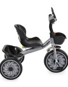 Byox Tricicleta cu pedale pentru copii Twidle Grey cu roti evasezut ergonomic reglabil cu spatarefecte de lumina si muzicaoglinzimanere ergonomicecos fata si spate pentru accesoriigreutate maxima 25kg