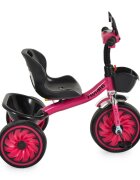 Byox Tricicleta cu pedale pentru copii Twidle Pink cu roti evasezut ergonomic reglabil cu spatarefecte de lumina si muzicaoglinzimanere ergonomicecos fata si spate pentru accesoriigreutate maxima 25kg