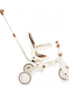 Byox Tricicleta pentru copii 3 in 1 Compacto Beige ultrapliabilacu suport de picioare control al directiei scaun reversibil rotire 360 grade spatar reglabil copertina XXLpernuta moale pe scaun si spatar