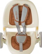 Byox Tricicleta pentru copii 3 in 1 Compacto Beige ultrapliabilacu suport de picioare control al directiei scaun reversibil rotire 360 grade spatar reglabil copertina XXLpernuta moale pe scaun si spatar