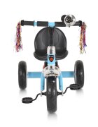 Byox Tricicleta pentru copii Bonfire Blue cu roti luminoase claxon muzica scaun reglabil 2 pozitii roti din cauciuc Eva de la 3 ani pana la 25 kg