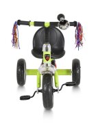 Byox Tricicleta pentru copii Bonfire Green cu roti luminoase claxon muzica scaun reglabil 2 pozitii roti din cauciuc Eva de la 3 ani pana la 25 kg