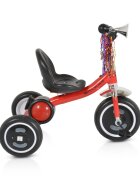 Byox Tricicleta pentru copii Bonfire Red cu roti luminoase claxon muzica scaun reglabil 2 pozitii roti din cauciuc Eva de la 3 ani pana la 25 kg