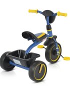 Byox Tricicleta pentru copii Buddy Blue cu cosulete de depozitare roti din cauciuc Eva scaun ergonomic de la 3 ani pana la 25 kg