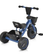 Byox Tricicleta pentru copii cu cosulete de depozitare Leo Blue roti din cauciuc Eva cosulet pentru jucarii de la 3 ani pana la 25 kg