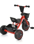 Byox Tricicleta pentru copii cu cosulete de depozitare Leo Red roti din cauciuc Eva cosulet pentru jucarii de la 3 ani pana la 25 kg