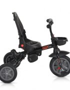 Byox Tricicleta pentru copii Explore Grey pliabila cu sezut rotativ spatar reglabil suport pentru picioare pneuri din cauciuc maner cu control al directiei cosulet pentru accesorii