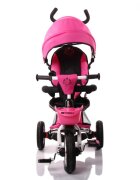 Byox Tricicleta pentru copii Flexy Lux Pink pliabila cu maner parental si sezut reversibil spatar reglabil franasuport pahar si roti din cauciuc